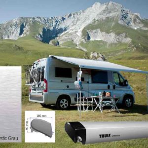 Komplet markiz Omnistor 6300 3,75 m, anodizirano ohišje, pokrovi: črni