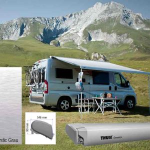 Komplet za tende Omnistor 6300 4m, anodizirano ohišje, pokrovi: sivi