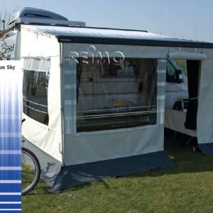 Sprednja stena sobe Safari v barvi tkanine Blue Sky, širina 375 cm