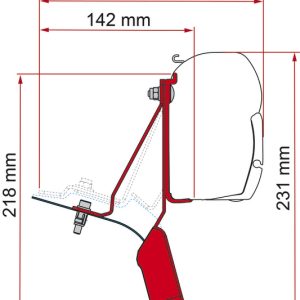 Adapter za tendo F43van / F45 za Ford Transit Custom Nugget - z dvižno streho