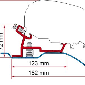 Adapter za strešne tende F65, F65s in F65L 400 cm - Za Fiat Ducato in podobne modele od leta 2006 naprej
