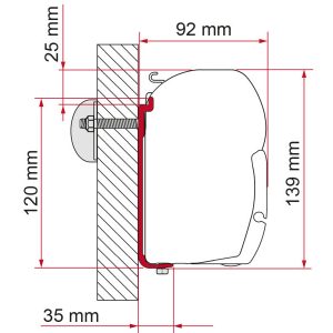 Komplet stenskega adapterja za markizo F45