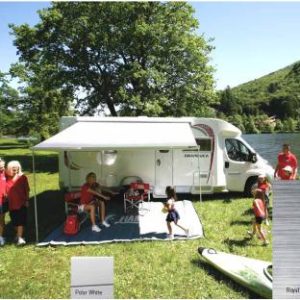 Tenda F45S - Dolžina 4,25 m - Ohišje: Polarno bela - Barva tkanine: Kraljevo siva