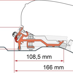 F80S/F85L ploščati adapterski komplet za visoko streho H2 - srebrn