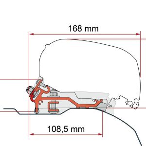 F80S/F85L ploščati adapterski komplet za visoko streho H2 - temno črna
