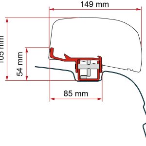 F40van montažni adapter za VW T5/T6 H1 / L1 brez C-stebrička