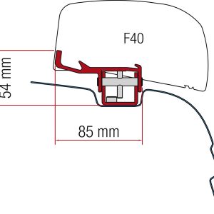 F40van montažni adapter za VW T5/T6 H1 / L1 brez C-stebrička - britanska različica
