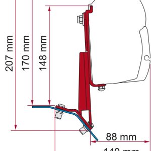 Fiamma adapter za F45, F43van in F35PRO - Za Ford Custom - desni pogon