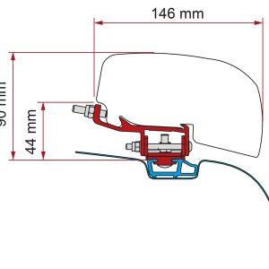 Adapter za tendo F40van za VW T5 / T6 Transporter in Multivan - C-stebriček - levi in desni pogon