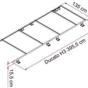 Fiamma Strešni prtljažnik Ducato H3 za Ducato, desni pogon