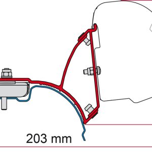 Adapter za tendo F43van za VW T5 / T6 s kratko medosno razdaljo - desni pogon
