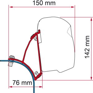 Adapter za tendo F43van za VW T5 / T6 / T6.1 z dvižno streho - desni pogon
