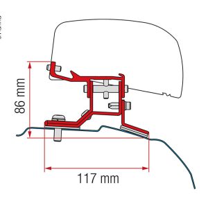 Fiamma adapter za Fiamma F40van za Ford Transit Custom s kratko medosno razdaljo, britanska različica
