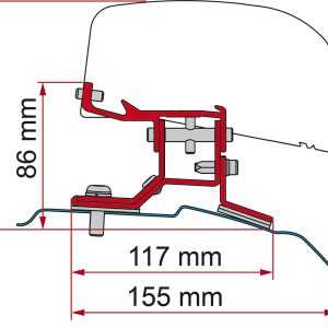 Fiamma adapter za Fiamma F40van za Ford Transit Custom s kratko medosno razdaljo od 2012