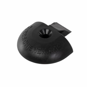 Končni del pritrdilne tirnice - okrogel - črn
