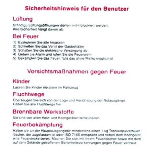 Nalepka "Varnostna navodila za uporabnika"