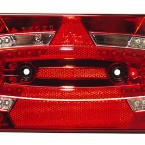 Večfunkcijska LED luč, 9-32 V, desna, rdeča IP67 s trikotnim reflektorjem