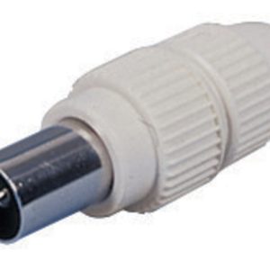 Koaksialni vtič za TV sprejem, bel