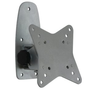 Stenski nosilec za televizor srebrn, nagiben/prilagodljiv