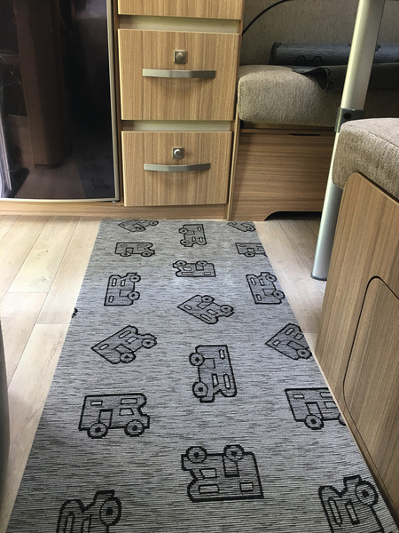 Preproga za dnevno sobo 50x150cm siva, vzorec, 45% poliester/55% bombaž - slika 2