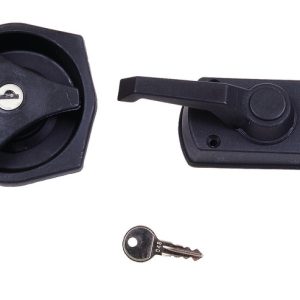 Ključavnica za vrata prikolice za debeline sten 25 - 35 mm - črna