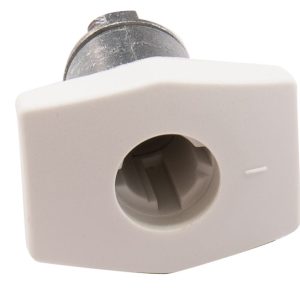 Ključavnica za kovčke bela kvadratna brez cilindra + ključ