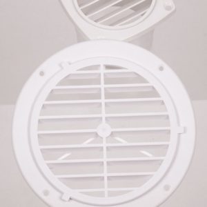 Prezračevalna rešetka, bela, zunanja stran: 164 mm, okrogla