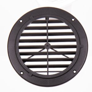 Prezračevalna rešetka, črna, zunanja stran: 164 mm, okrogla
