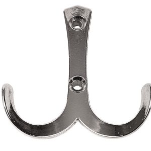Dvojna kljuka za plašč, kromirana