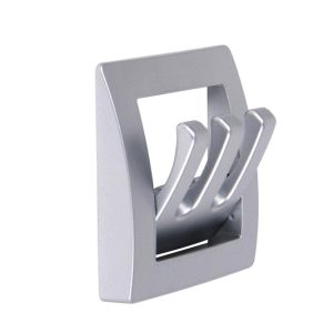 Stojalo za plašče mat srebrno 1 kos, izvlečno, 3 kljuke