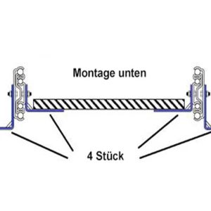 Pritrditev za polno raztegljivo vodilo, dolžina: 711 mm, 2x L nosilci
