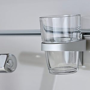 Držalo za kozarce iz aluminija, srebrno, za 1 kozarec ali kozarec