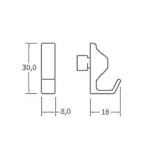 Kljuka za plašč - ABS - polirani krom