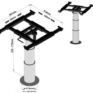 Enoslojni dvižni okvir - premik X = 180 mm & amp; Y = 230 mm