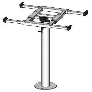 Stolpec mize z možnostjo zasuka in premika H730 mm aluminij