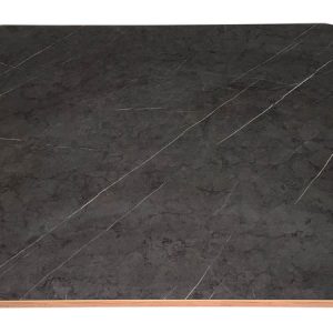 Lahka namizna plošča - Površina v videzu marmorja - Matirana bela spodnja stran - Robovi v videzu hrasta - Velika