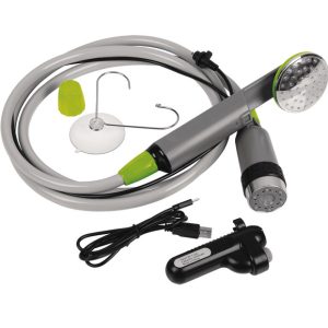 Tuš za kampiranje z električno črpalko s kanistrom