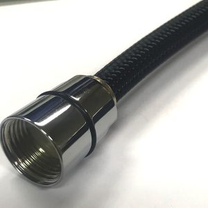 Cev za prhanje - Črna tkanina - 1,5 m