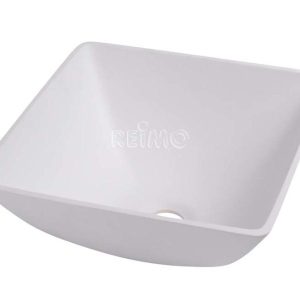 Design umivalnik kvadratne oblike, bele barve, dimenzije: Š 330 x G 330 x V 135 mm