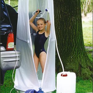 Okrogla potovalna prha s pladnjem, premer 70 cm