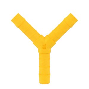 Y-priključek za 10 mm cev - belo-rumen - komplet 2