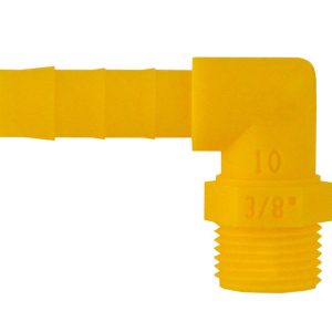 Vijačni nastavek pod kotom 90° za 10 mm cev 3/8 bela rumena