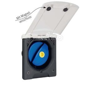 Polnilni vrat z magnetnim zaklopom svetlo sive barve, brez pokrova + ključavnica