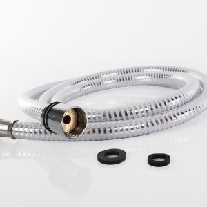 Cev za prhanje bela s kovinskim učinkom