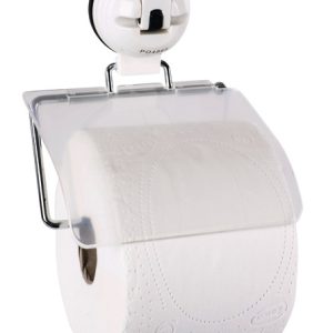 Držalo za toaletni papir s priseskom - Belo - Nosilnost do 3 kg