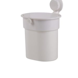 Koš za odpadke s priseskom, bel, do 3 kg, gumb