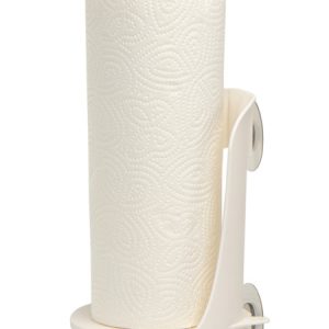 Držalo za kuhinjski zvitek - Z 2 priseskoma - Belo