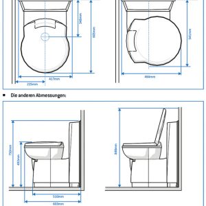 Kasetno stranišče C262-CWE, električno splakovanje, bela plastika