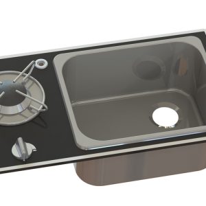 Kombinacija kuhalne plošče in pomivalnega korita - 1 gorilnik z varnostnim steklom