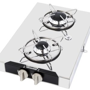 Plinska kuhalna plošča z dvema gorilnikoma na površini